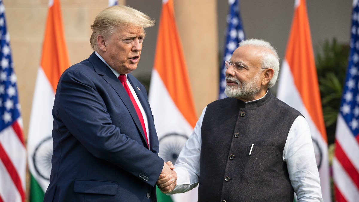 美印领导人经贸磋商背景(图源:India Today/PTI)